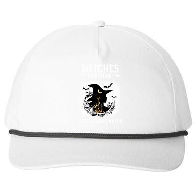 Witches By Nature Bitches By Choice Funny Halloween Gift Snapback Five-Panel Rope Hat