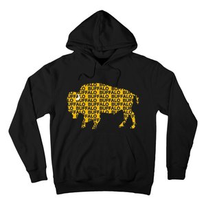 Whereabous Buffalo Ny Yellow Buffalo Hockey Hoodie