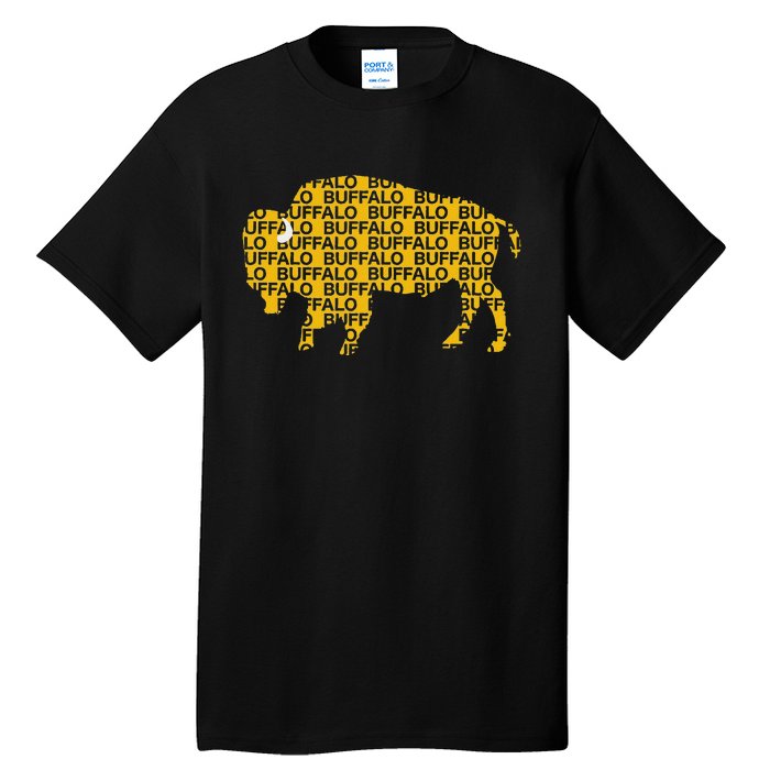 Whereabous Buffalo Ny Yellow Buffalo Hockey Tall T-Shirt