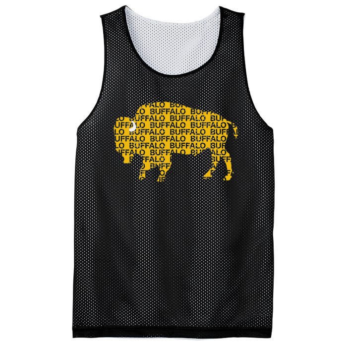 Whereabous Buffalo Ny Yellow Buffalo Hockey Mesh Reversible Basketball Jersey Tank