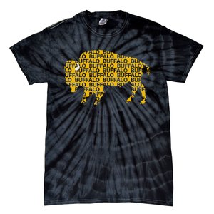 Whereabous Buffalo Ny Yellow Buffalo Hockey Tie-Dye T-Shirt