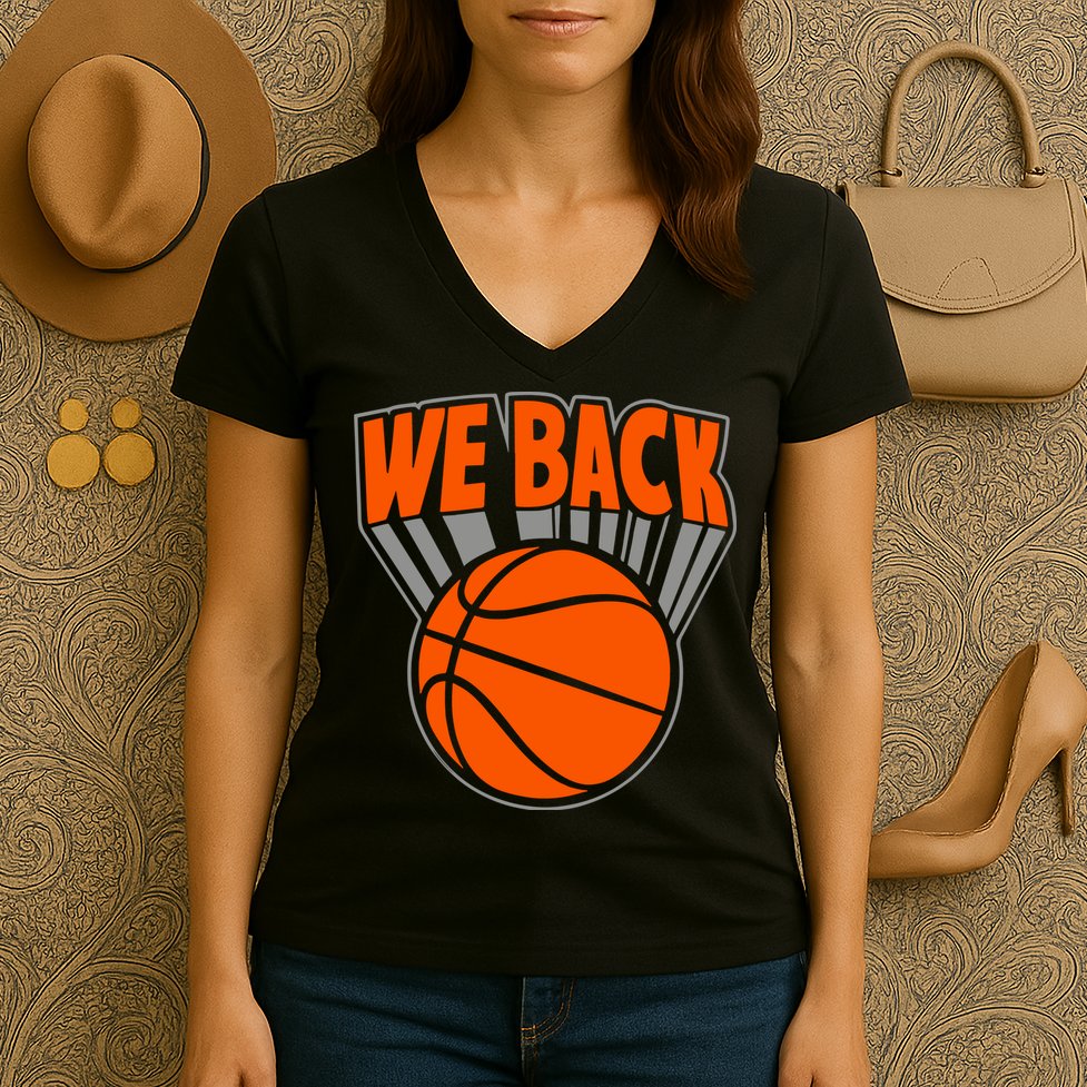 We Back New York Basketball Women's V-Neck T-Shirt