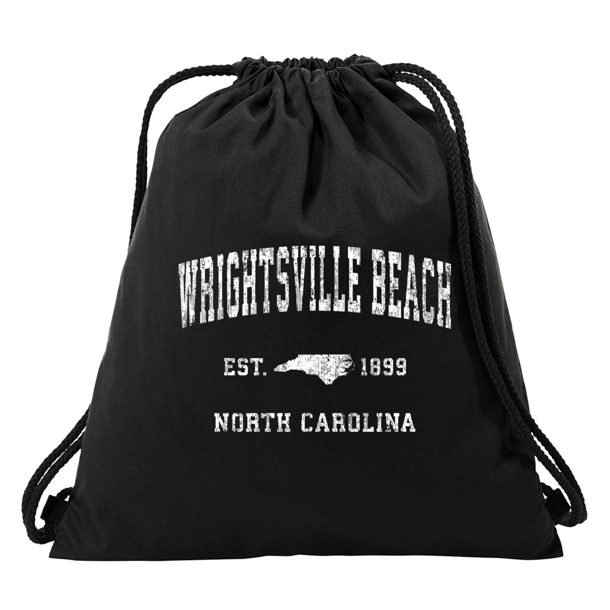 Wrightsville Beach North Carolina Nc Vintage Athletic Sports Drawstring Bag