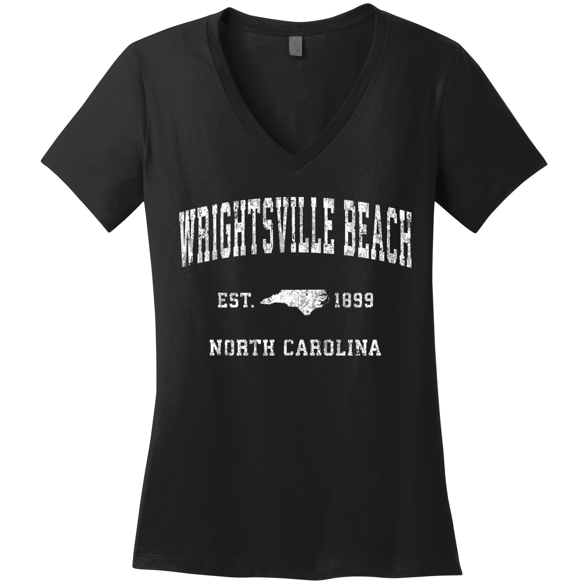 Wrightsville Beach North Carolina Nc Vintage Athletic Sports Women's V-Neck T-Shirt