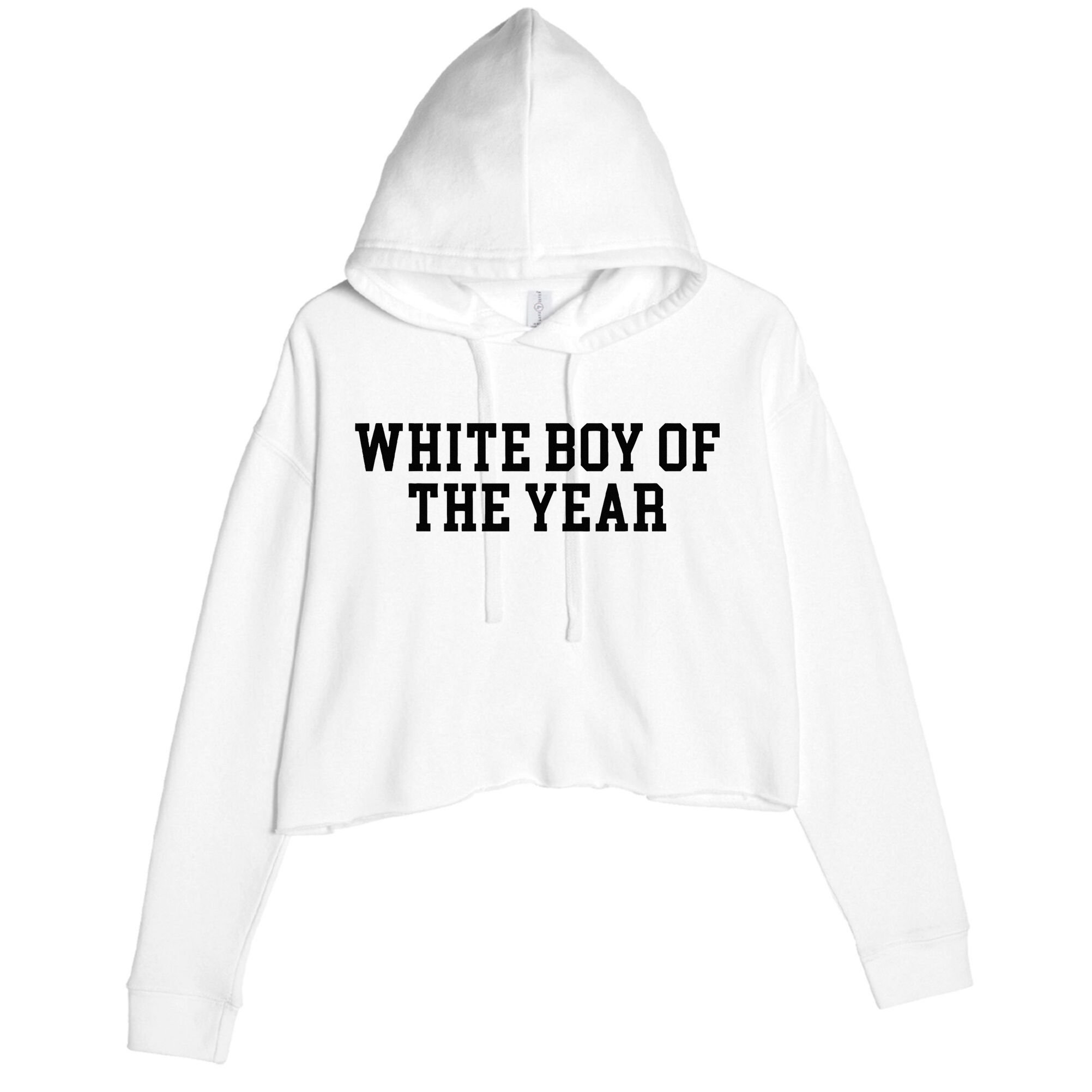 White Boy Of The Year Crop Fleece Hoodie