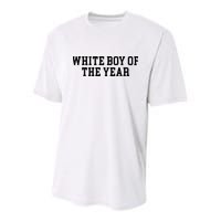 White Boy Of The Year Youth Performance Sprint T-Shirt