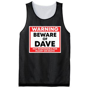 Warning Beware Of Dave Not Responsible Mesh Reversible Basketball Jersey Tank