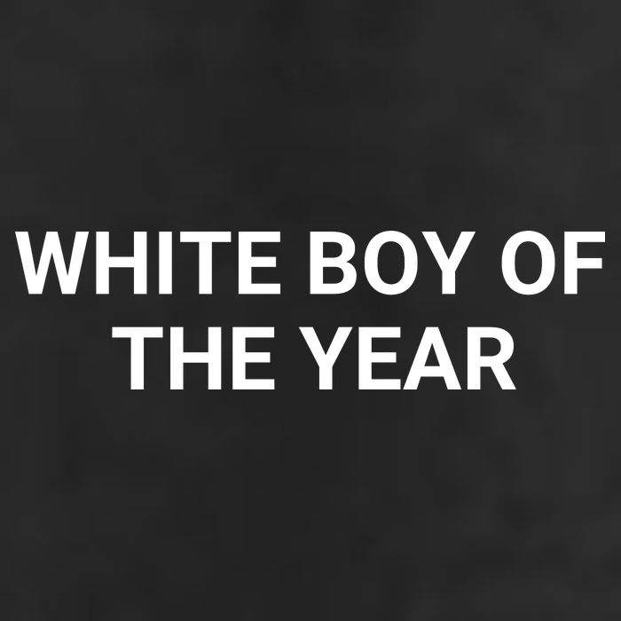 White Boy Of The Year 7 Panel Mesh Trucker Snapback Hat