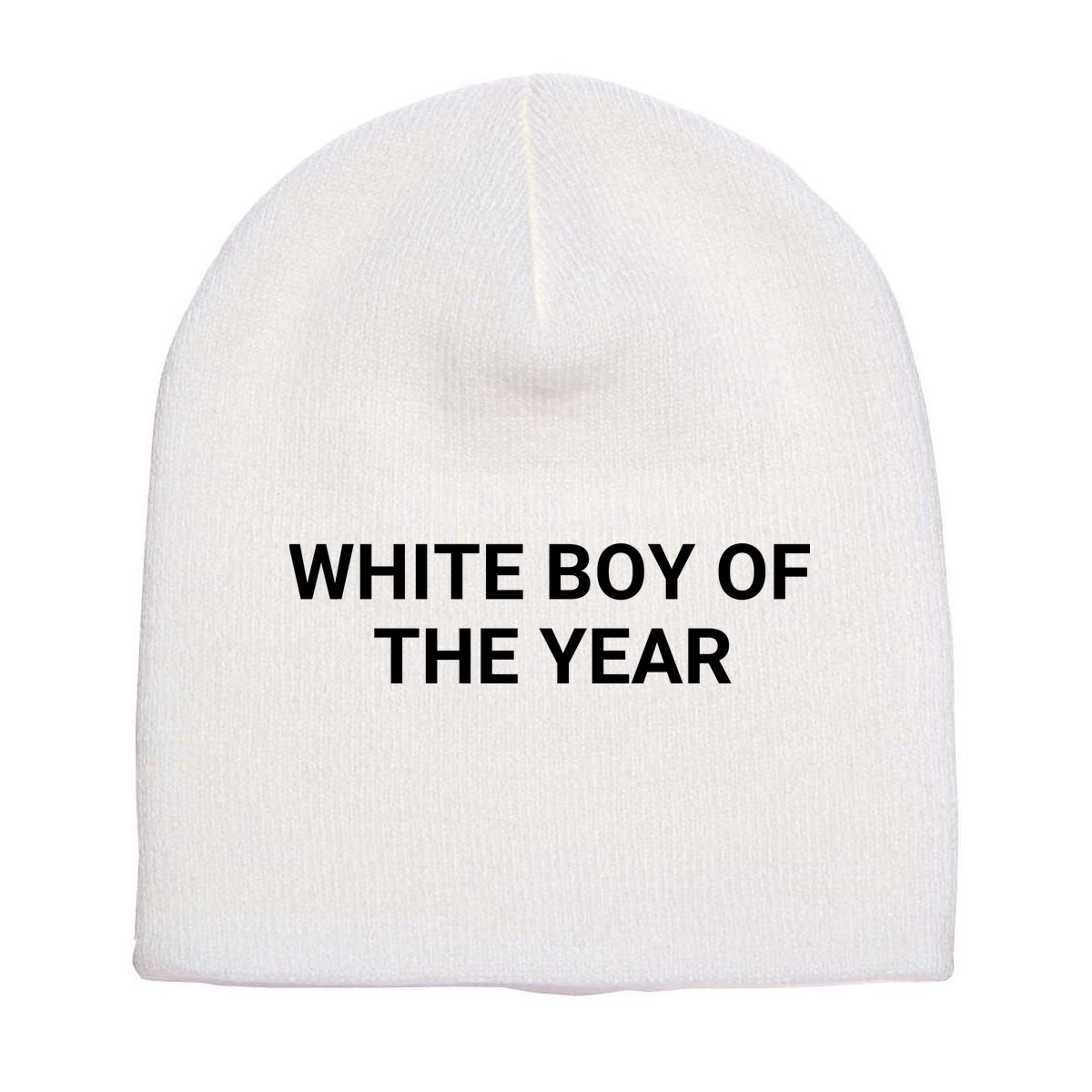 White Boy Of The Year Short Acrylic Beanie