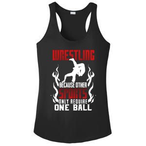 Wrestling Because Other Sports Only Require One Ball Wrestle Funny Gift Ladies PosiCharge Competitor Racerback Tank