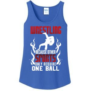 Wrestling Because Other Sports Only Require One Ball Wrestle Funny Gift Ladies Essential Tank