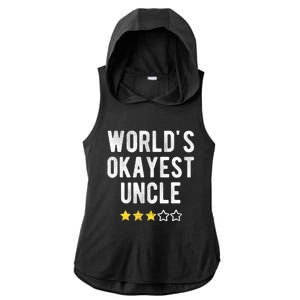 Worlds Best Okayest Uncle Funny Family Matching Costume Ladies PosiCharge Tri-Blend Wicking Draft Hoodie Tank