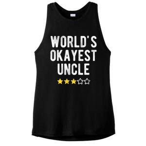 Worlds Best Okayest Uncle Funny Family Matching Costume Ladies PosiCharge Tri-Blend Wicking Tank