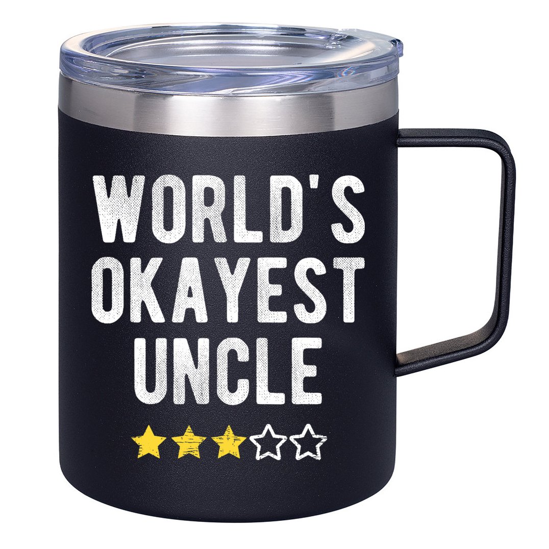 Worlds Best Okayest Uncle Funny Family Matching Costume 12oz Stainless Steel Coffee Mug