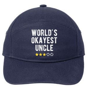 Worlds Best Okayest Uncle Funny Family Matching Costume 7-Panel Snapback Hat