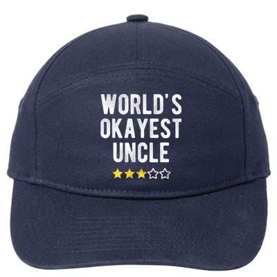 Worlds Best Okayest Uncle Funny Family Matching Costume 7-Panel Snapback Hat