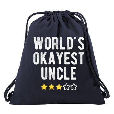 Worlds Best Okayest Uncle Funny Family Matching Costume Drawstring Bag