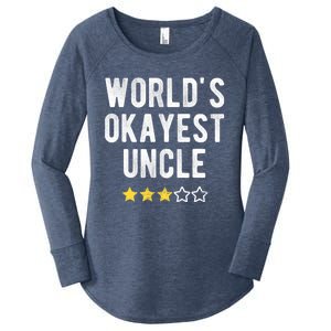 Worlds Best Okayest Uncle Funny Family Matching Costume Women's Perfect Tri Tunic Long Sleeve Shirt