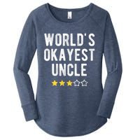 Worlds Best Okayest Uncle Funny Family Matching Costume Women's Perfect Tri Tunic Long Sleeve Shirt