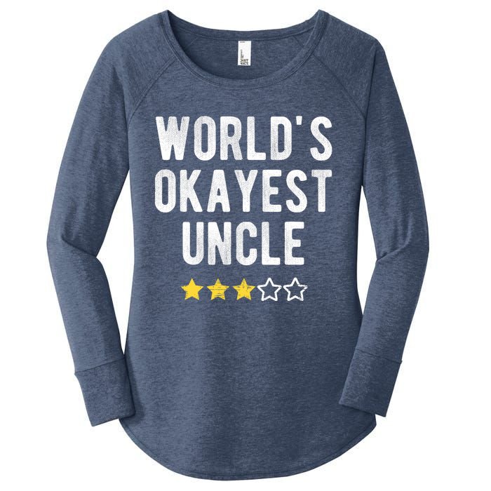 Worlds Best Okayest Uncle Funny Family Matching Costume Women's Perfect Tri Tunic Long Sleeve Shirt