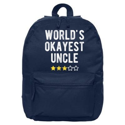 Worlds Best Okayest Uncle Funny Family Matching Costume 16 in Basic Backpack