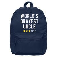 Worlds Best Okayest Uncle Funny Family Matching Costume 16 in Basic Backpack