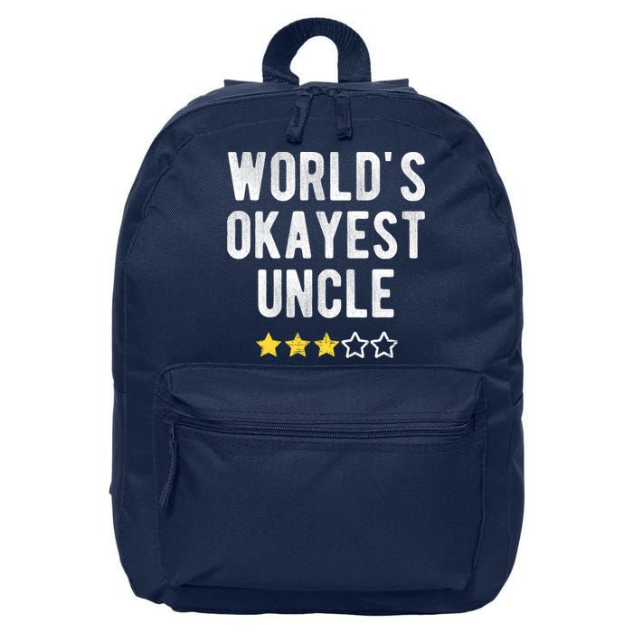 Worlds Best Okayest Uncle Funny Family Matching Costume 16 in Basic Backpack