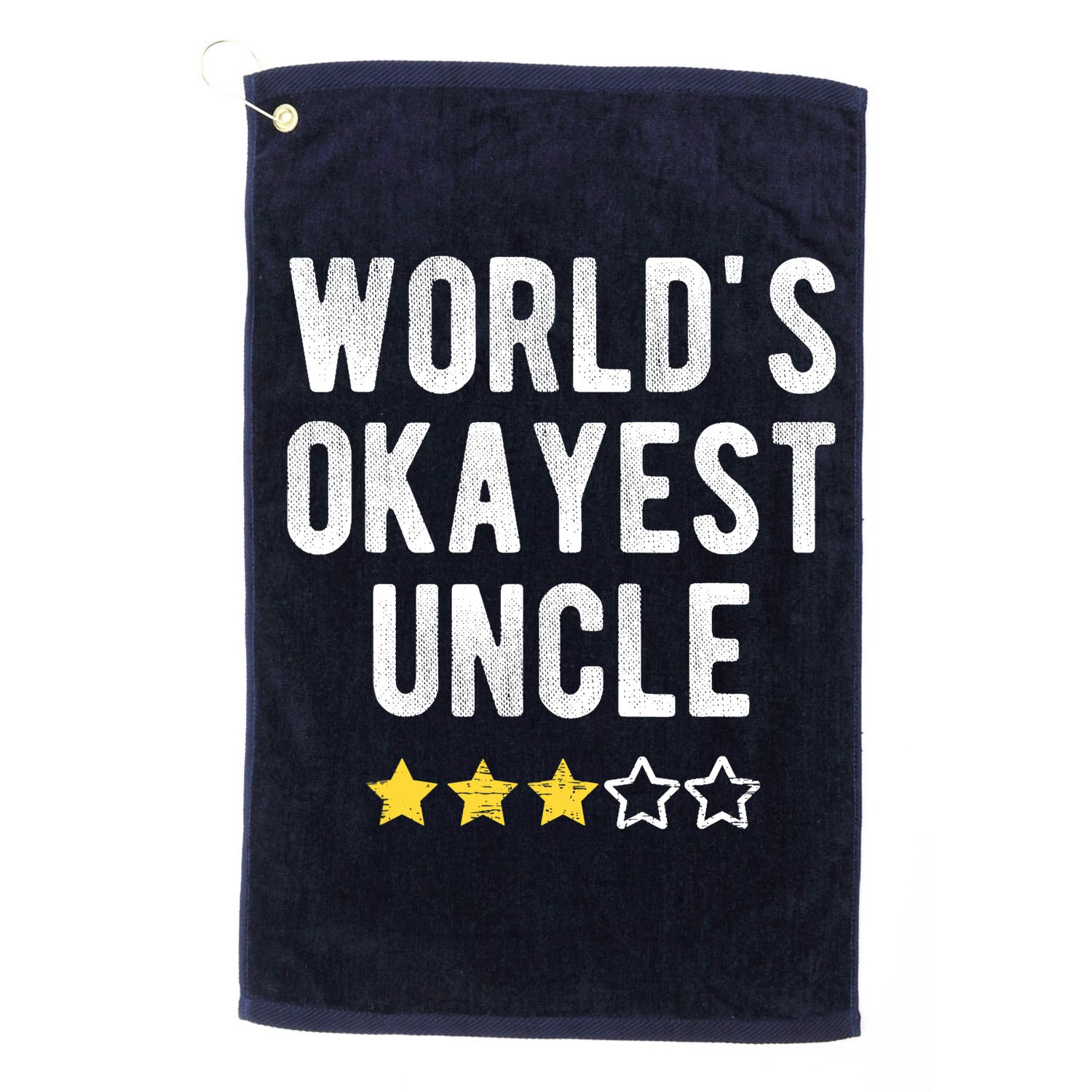 Worlds Best Okayest Uncle Funny Family Matching Costume Golf Towel