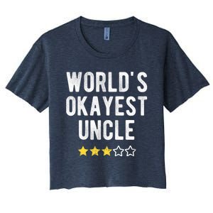 Worlds Best Okayest Uncle Funny Family Matching Costume Women's Crop Top Tee