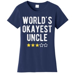 Worlds Best Okayest Uncle Funny Family Matching Costume Women's T-Shirt