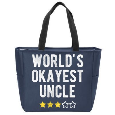 Worlds Best Okayest Uncle Funny Family Matching Costume Zip Tote Bag