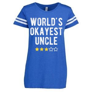 Worlds Best Okayest Uncle Funny Family Matching Costume Enza Ladies Jersey Football T-Shirt