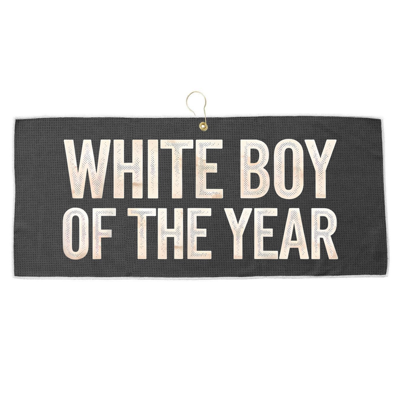 White Boy Of The Year Large Microfiber Waffle Golf Towel