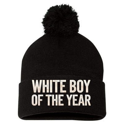 White Boy Of The Year Pom Pom 12in Knit Beanie