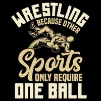 Wrestling Because Other Sports Require One Ball Wrestler  Button