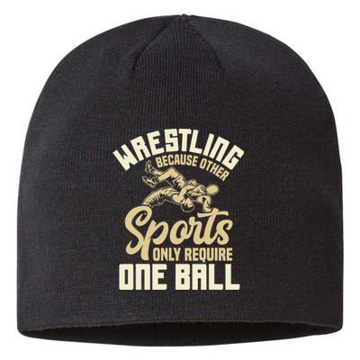 Wrestling Because Other Sports Require One Ball Wrestler  Sustainable Beanie