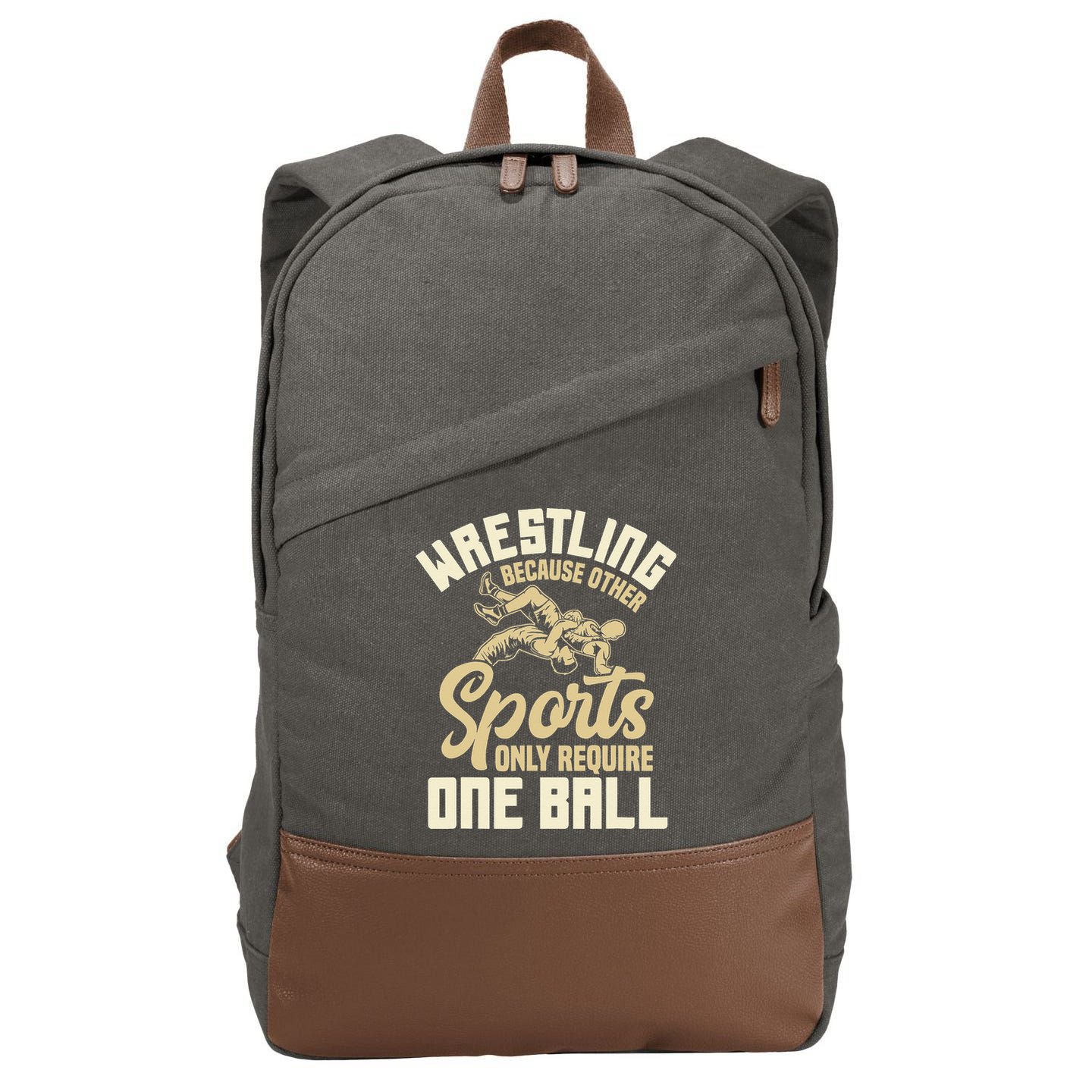 Wrestling Because Other Sports Require One Ball Wrestler  Cotton Canvas Backpack