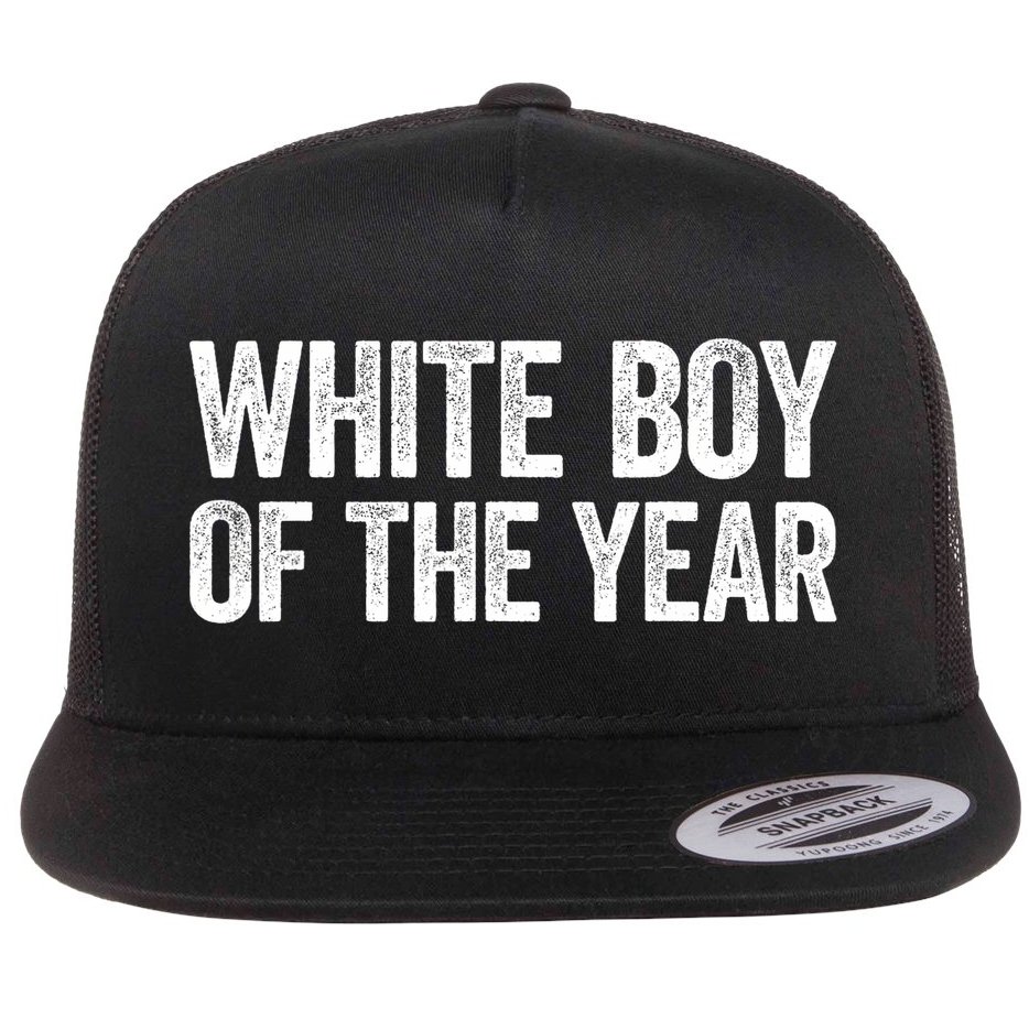 White Boy Of The Year Funny Statement Flat Bill Trucker Hat