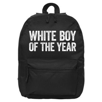 White Boy Of The Year Funny Statement 16 in Basic Backpack