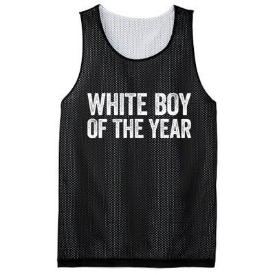 White Boy Of The Year Funny Statement Mesh Reversible Basketball Jersey Tank