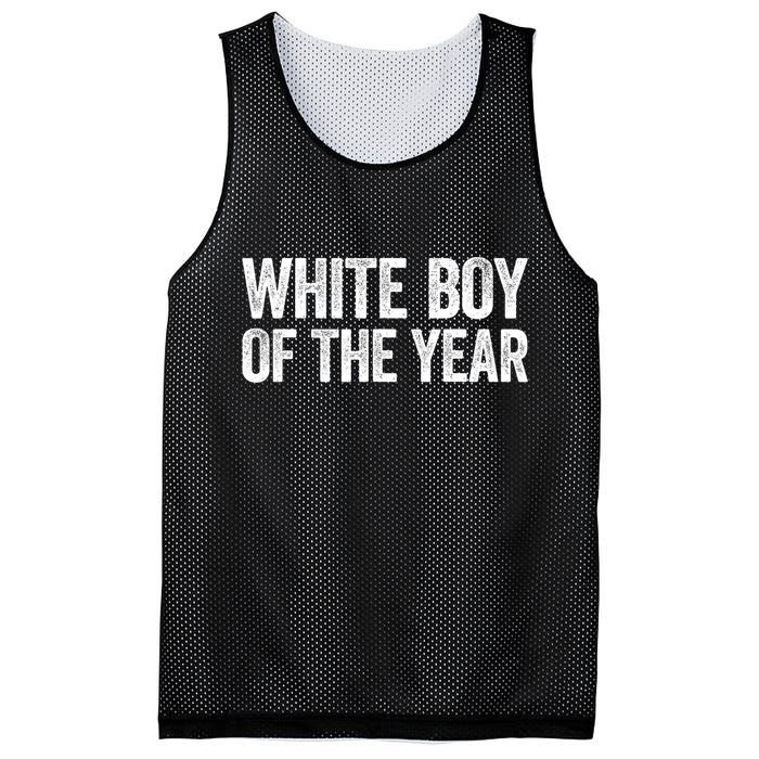White Boy Of The Year Funny Statement Mesh Reversible Basketball Jersey Tank