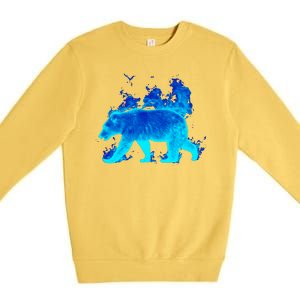 Wild Bear On Fire Premium Crewneck Sweatshirt