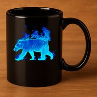 Wild Bear On Fire 11oz C Handle Ceramic Mug