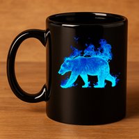 Wild Bear On Fire 11oz C Handle Ceramic Mug