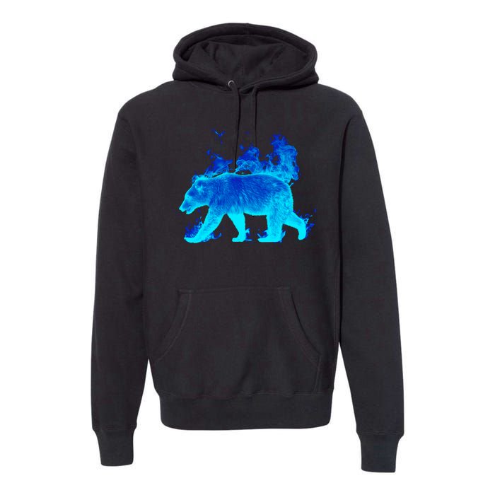 Wild Bear On Fire Premium Hoodie