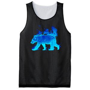 Wild Bear On Fire Mesh Reversible Basketball Jersey Tank