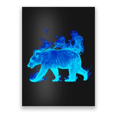 Wild Bear On Fire Poster