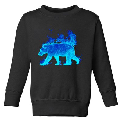 Wild Bear On Fire Toddler Sweatshirt