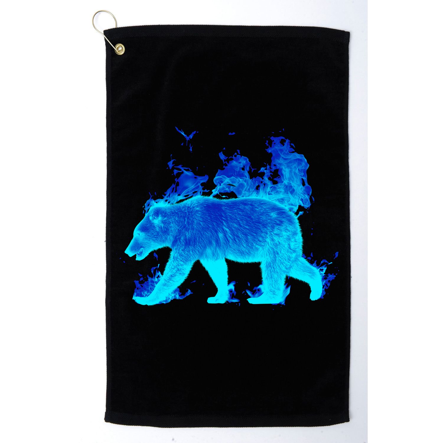 Wild Bear On Fire Golf Towel