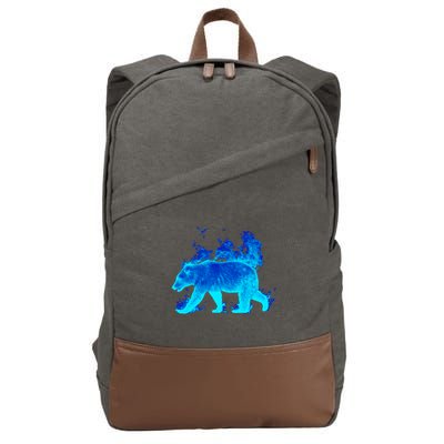 Wild Bear On Fire Cotton Canvas Backpack